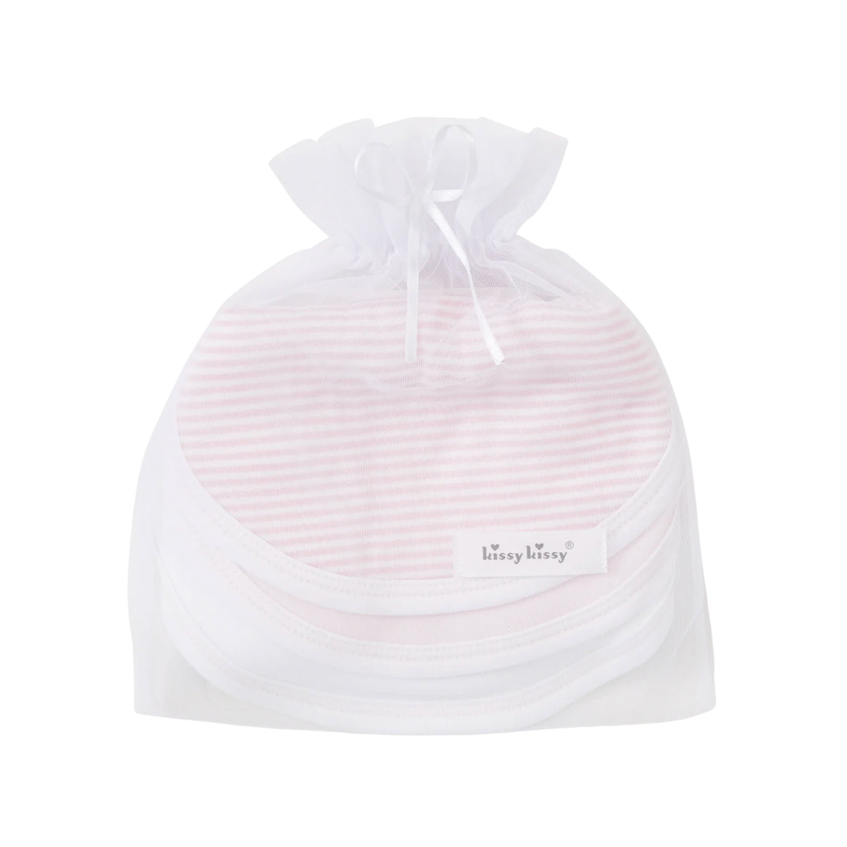 Set of 3 Bibs in Pink Stripe