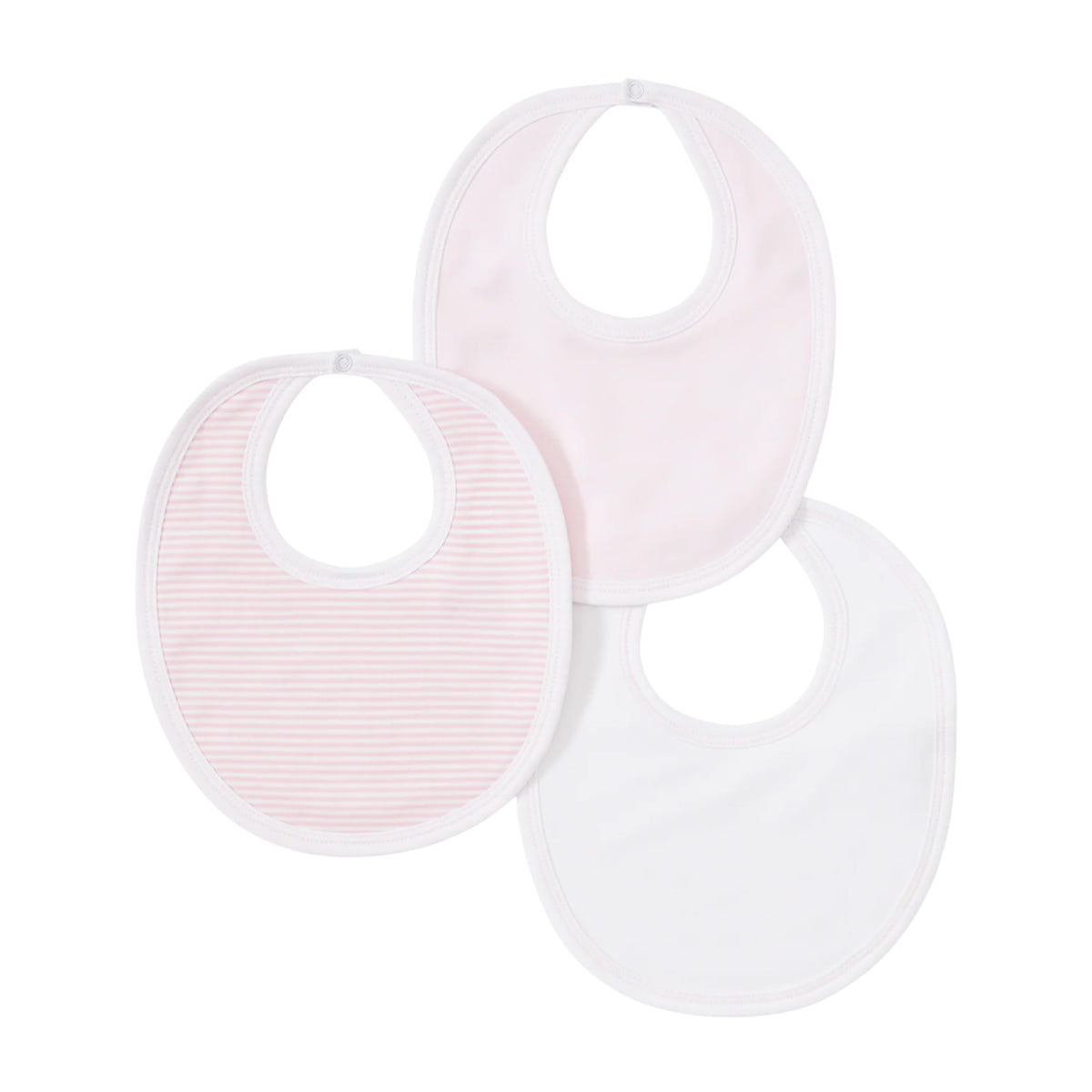 Set of 3 Bibs in Pink Stripe