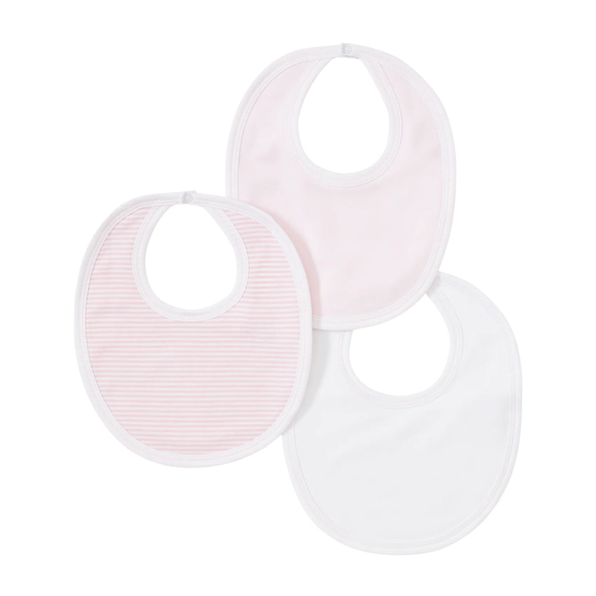 Set of 3 Bibs in Pink Stripe