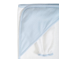 Light Blue with White Dots Towel with Mitt