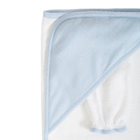 Light Blue with White Dots Towel with Mitt
