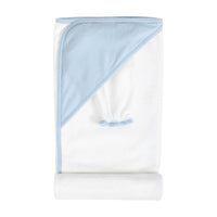Light Blue with White Dots Towel with Mitt
