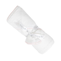 White with Pink Dots Towel with Mitt