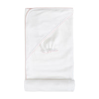 White with Pink Dots Towel with Mitt