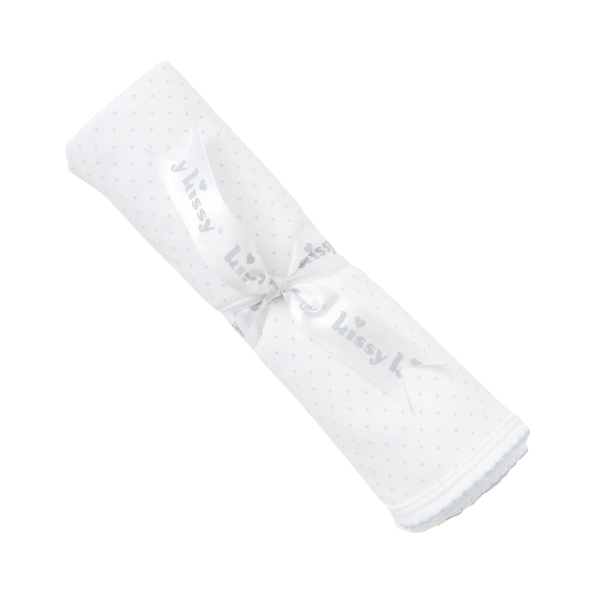 White with Light Blue Dots Blanket