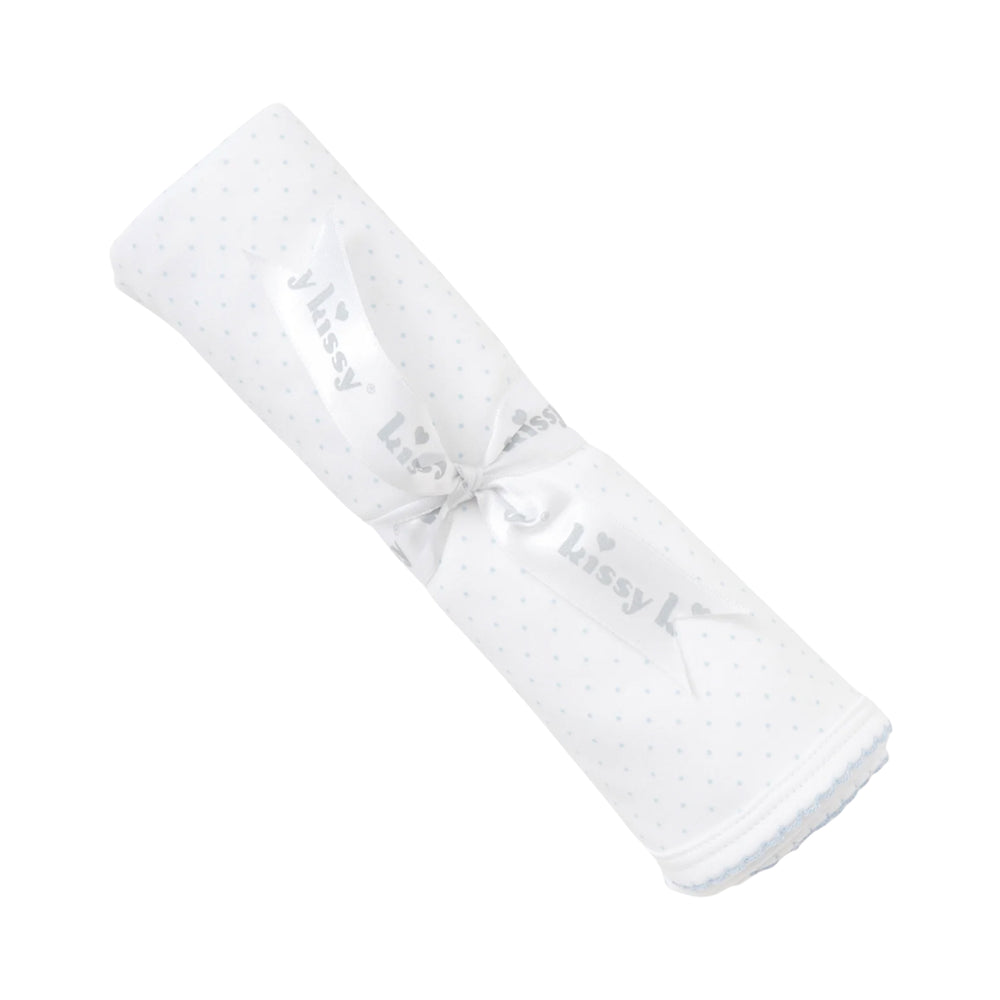 White with Light Blue Dots Blanket
