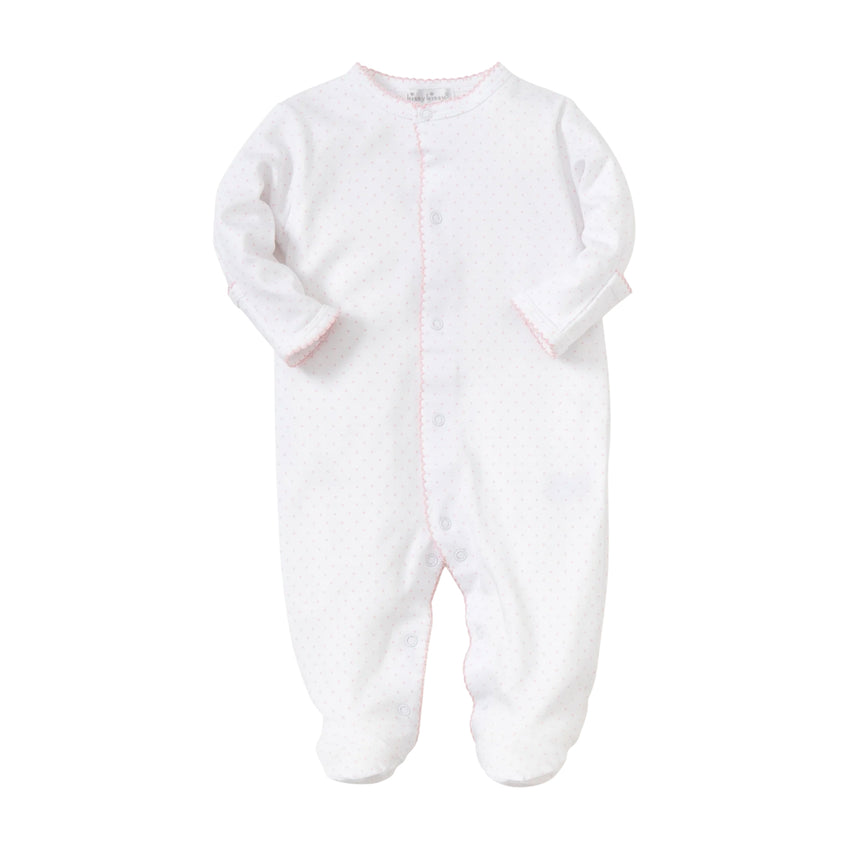 White with Pink Dots Footie