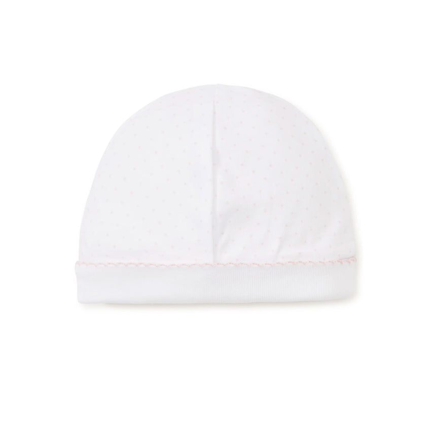 White with Pink Dots Print Hat