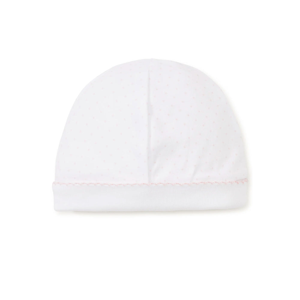 White with Pink Dots Print Hat