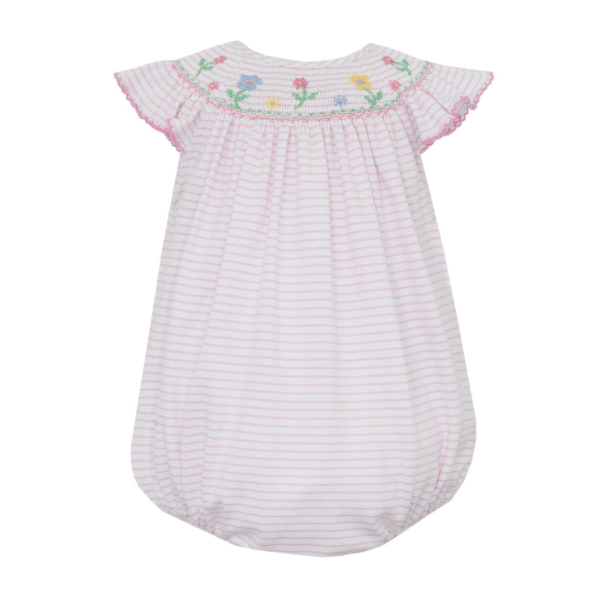 Pink Stripe Angel Wing Bubble with Flowers