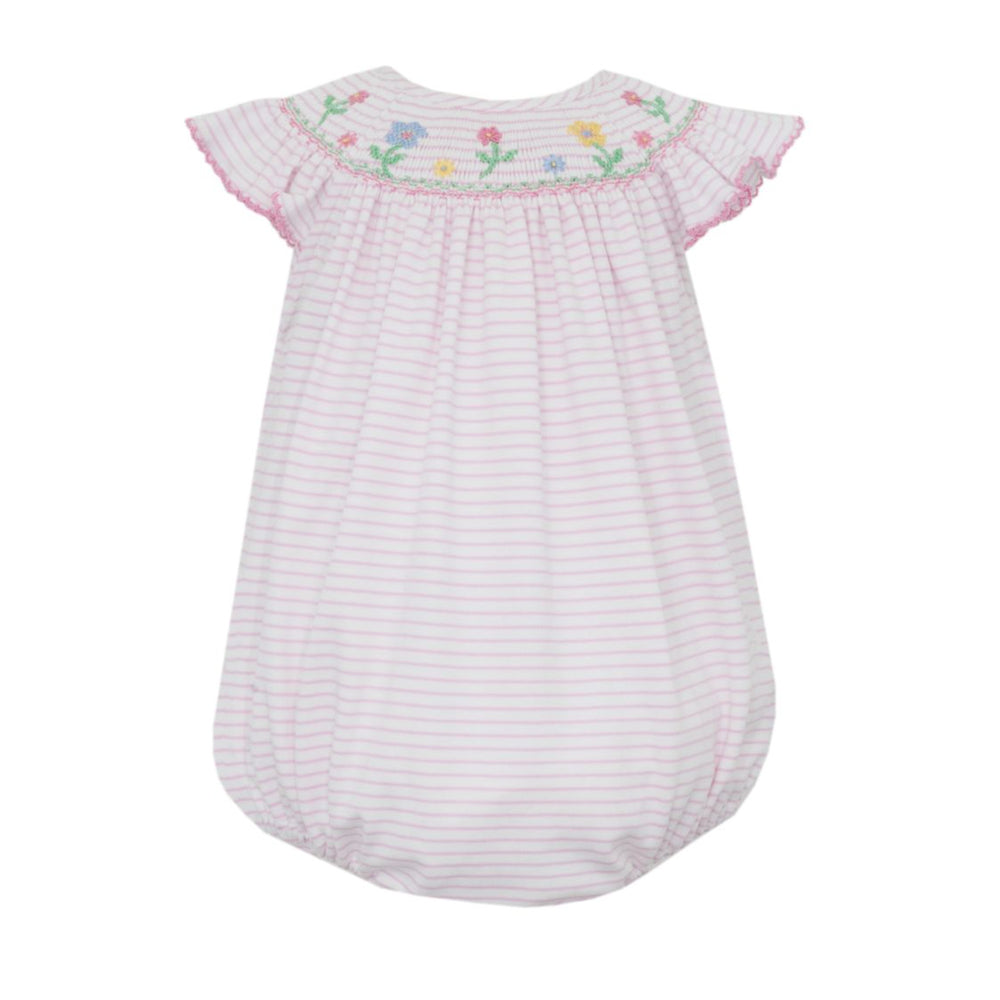 Pink Stripe Angel Wing Bubble with Flowers