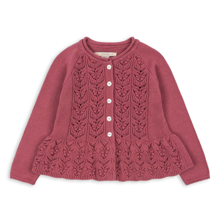 Cabby Frill Cardigan in Rose