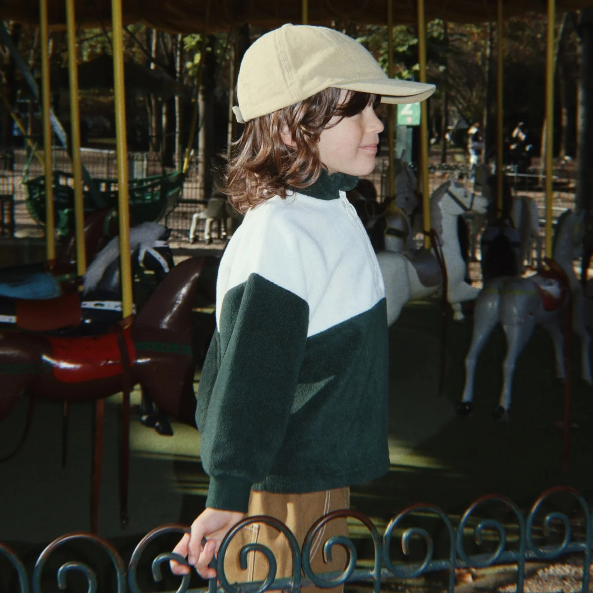 Tavi Half Zip in Scarab Green