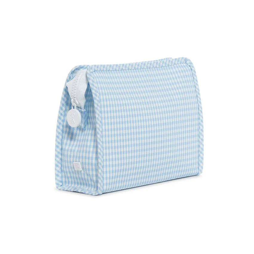 Large Roadie Gingham Mist Zip Pouch