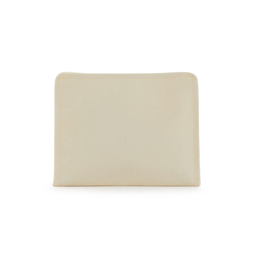 Medium Roadie Natural Coated Canvas Zip Pouch