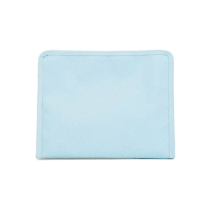 Large Lake Blue Coated Canvas Zip Pouch