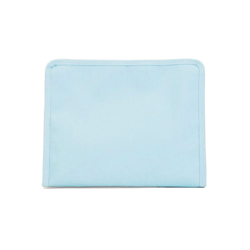 Large Lake Blue Coated Canvas Zip Pouch