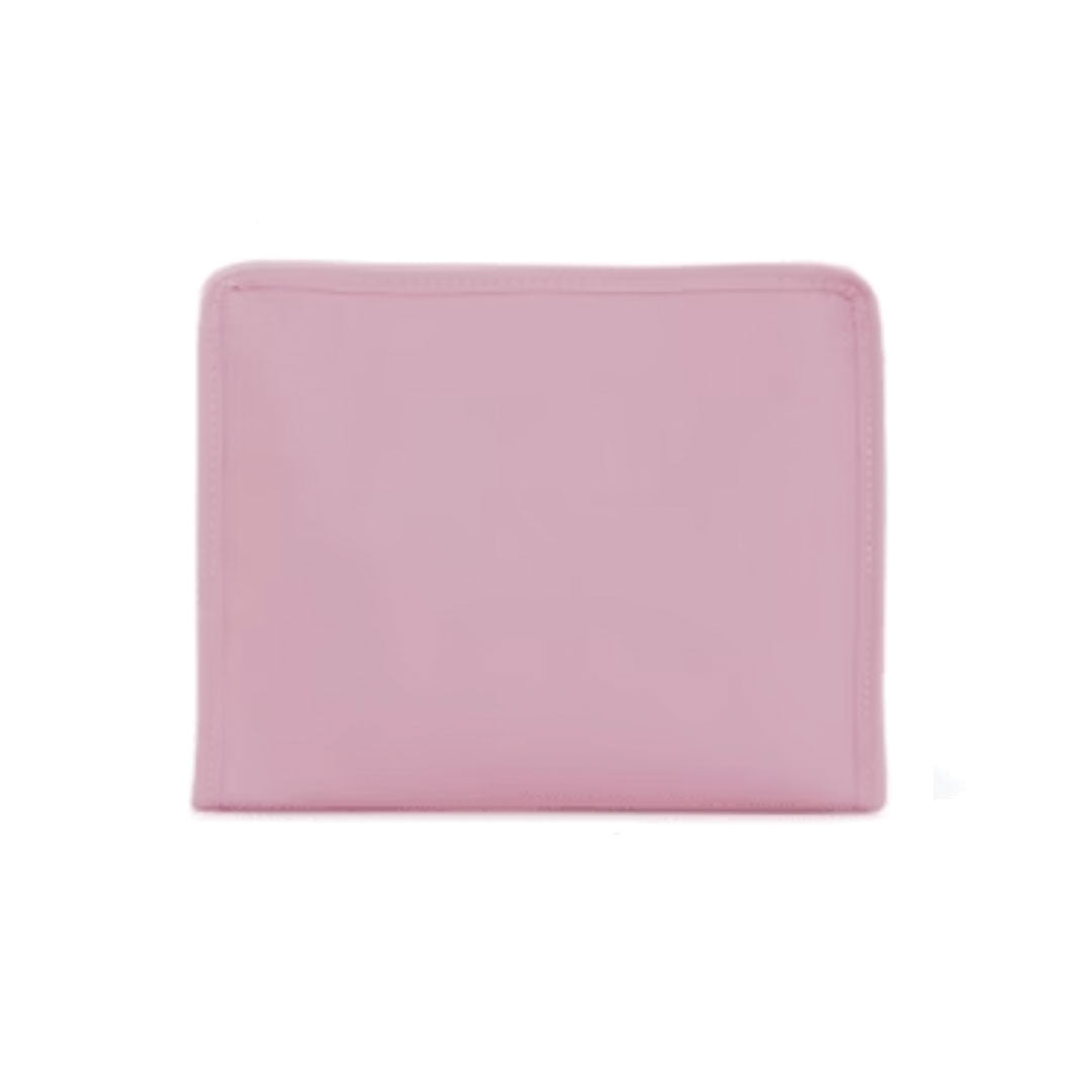 Pink pouch on a white background.