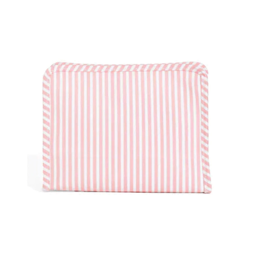Large Dusty Rose Stripe Zip Pouch