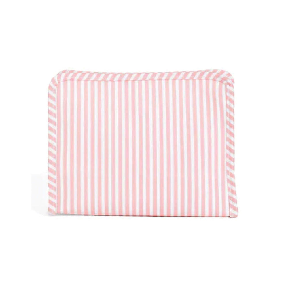Large Dusty Rose Stripe Zip Pouch