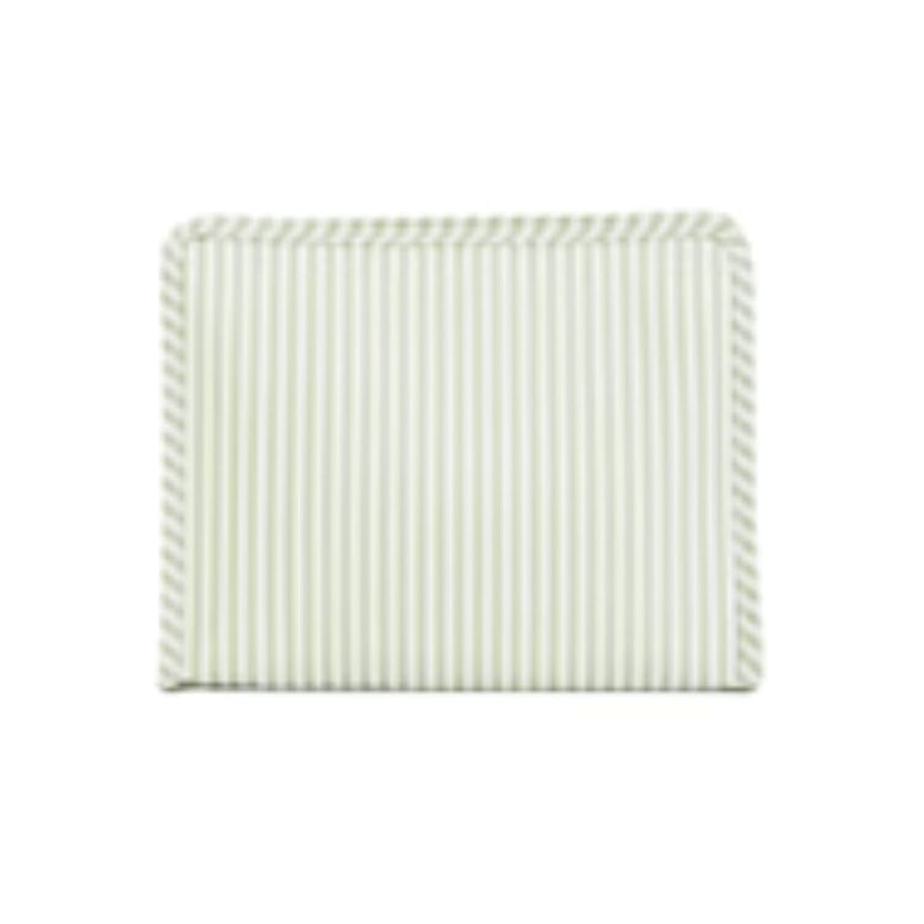 Medium Sage Stripe Zip Pouch