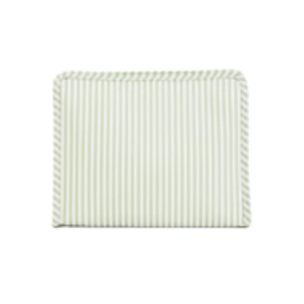 Medium Sage Stripe Zip Pouch
