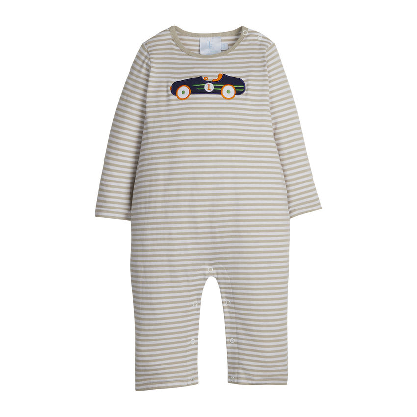 Vintage Race Car Applique Romper