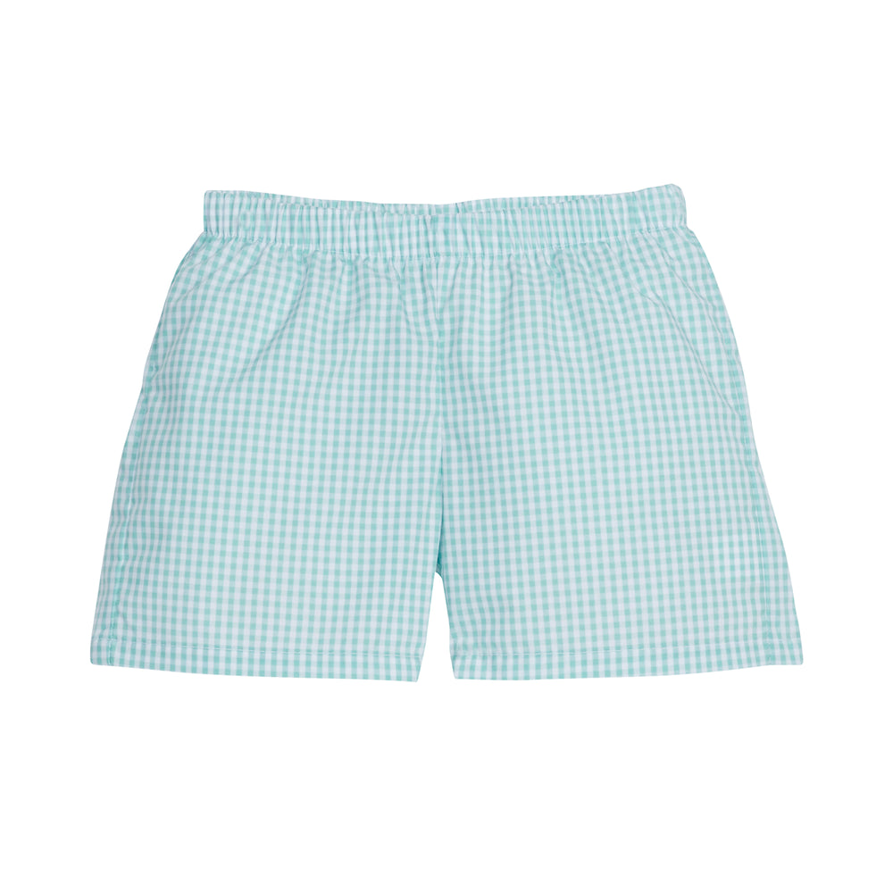 Aqua Gingham Basic Shorts