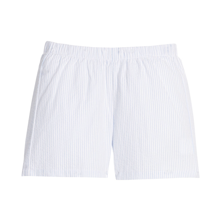 Basic Short in Blue Striped Seersucker