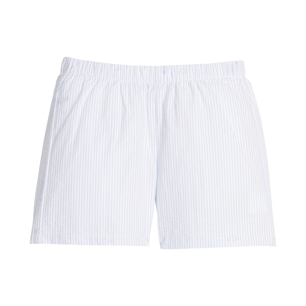 Basic Short in Blue Striped Seersucker