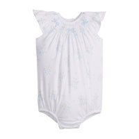 Blue Bow Bouquet Smocked Bishop Bubble