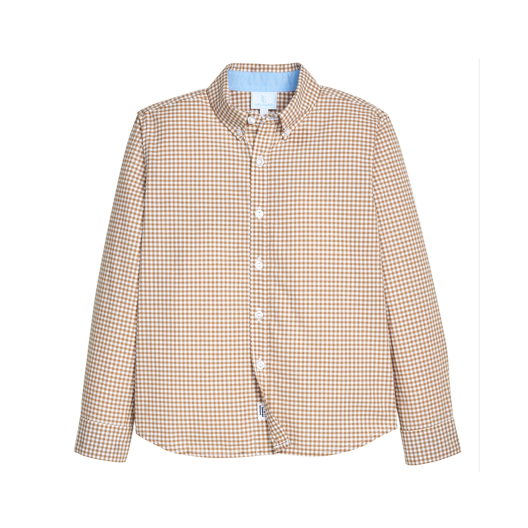 Button Down Shirt in Khaki Gingham