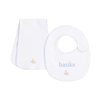 Duckie Pinpoint Bib n' Burp Set