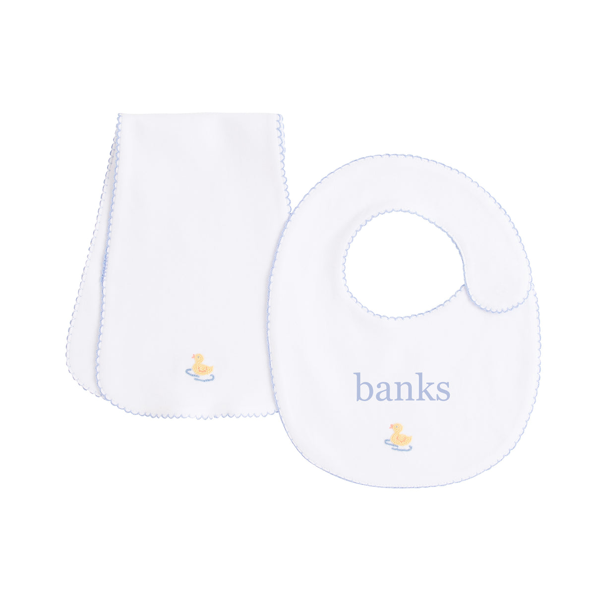 Duckie Pinpoint Bib n' Burp Set
