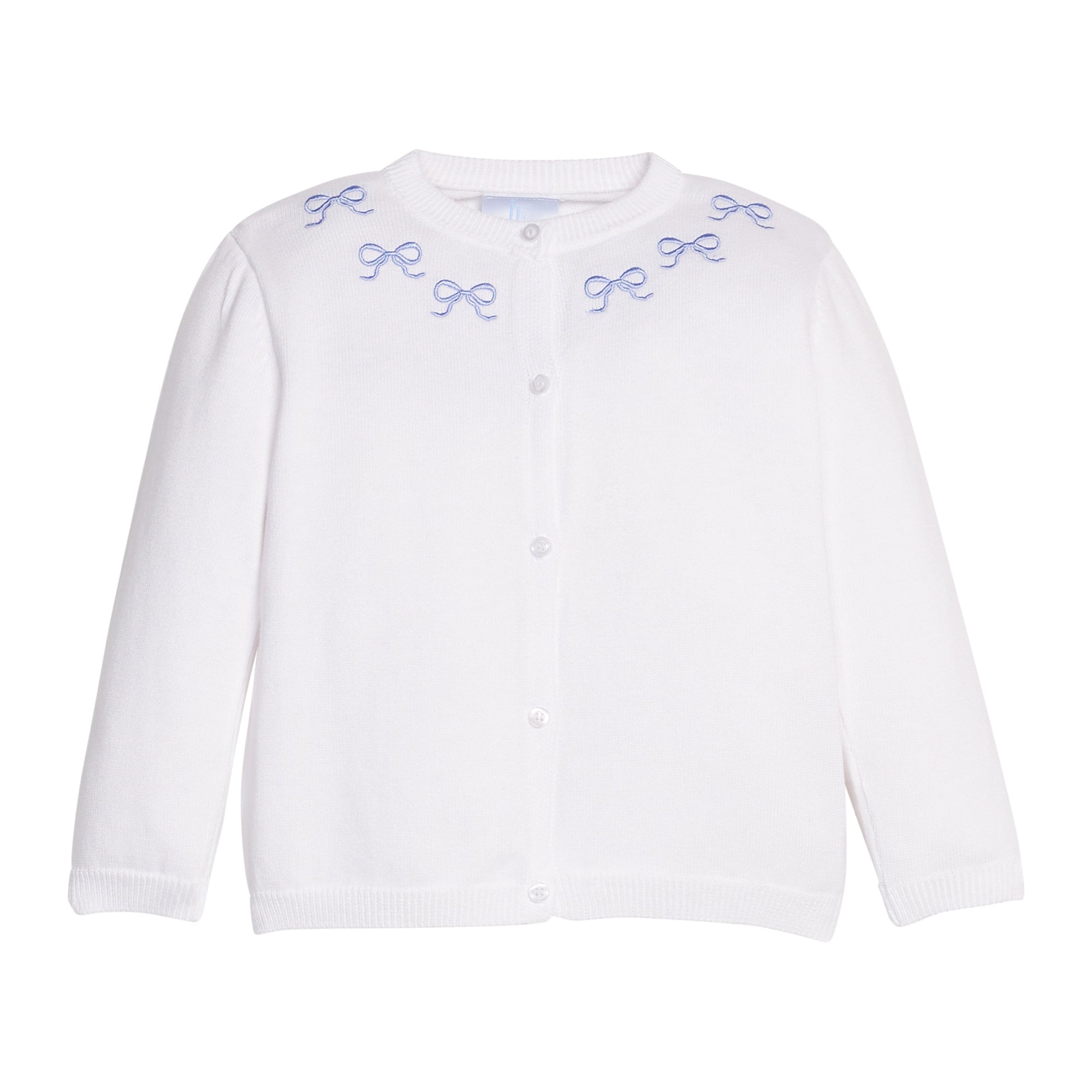 Embroidered Bow Essential Cardigan