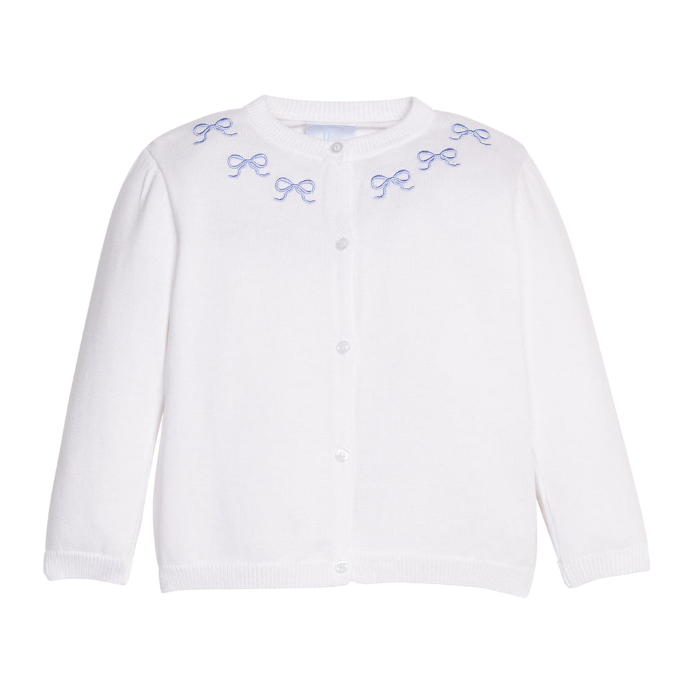 Embroidered Bow Essential Cardigan