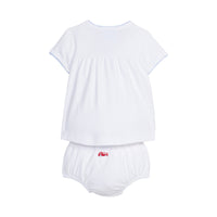 Fire Truck Pinpoint Layette Knit Set