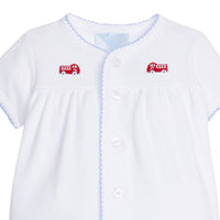 Fire Truck Pinpoint Layette Knit Set