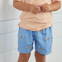Embroidered Goldfish Basic Shorts