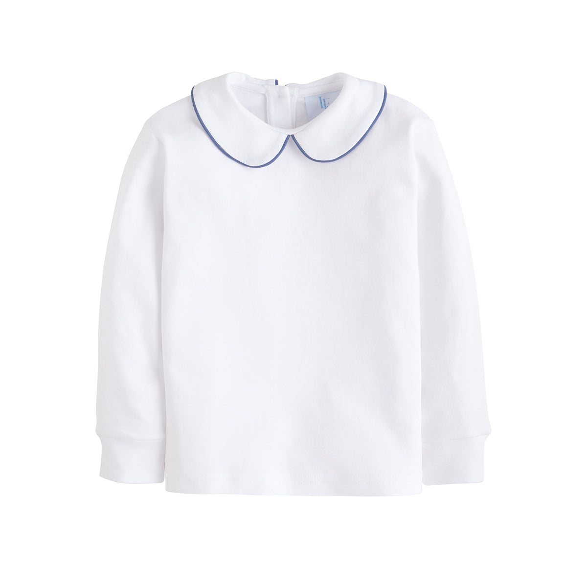 Gray Blue Piped Peter Pan Shirt