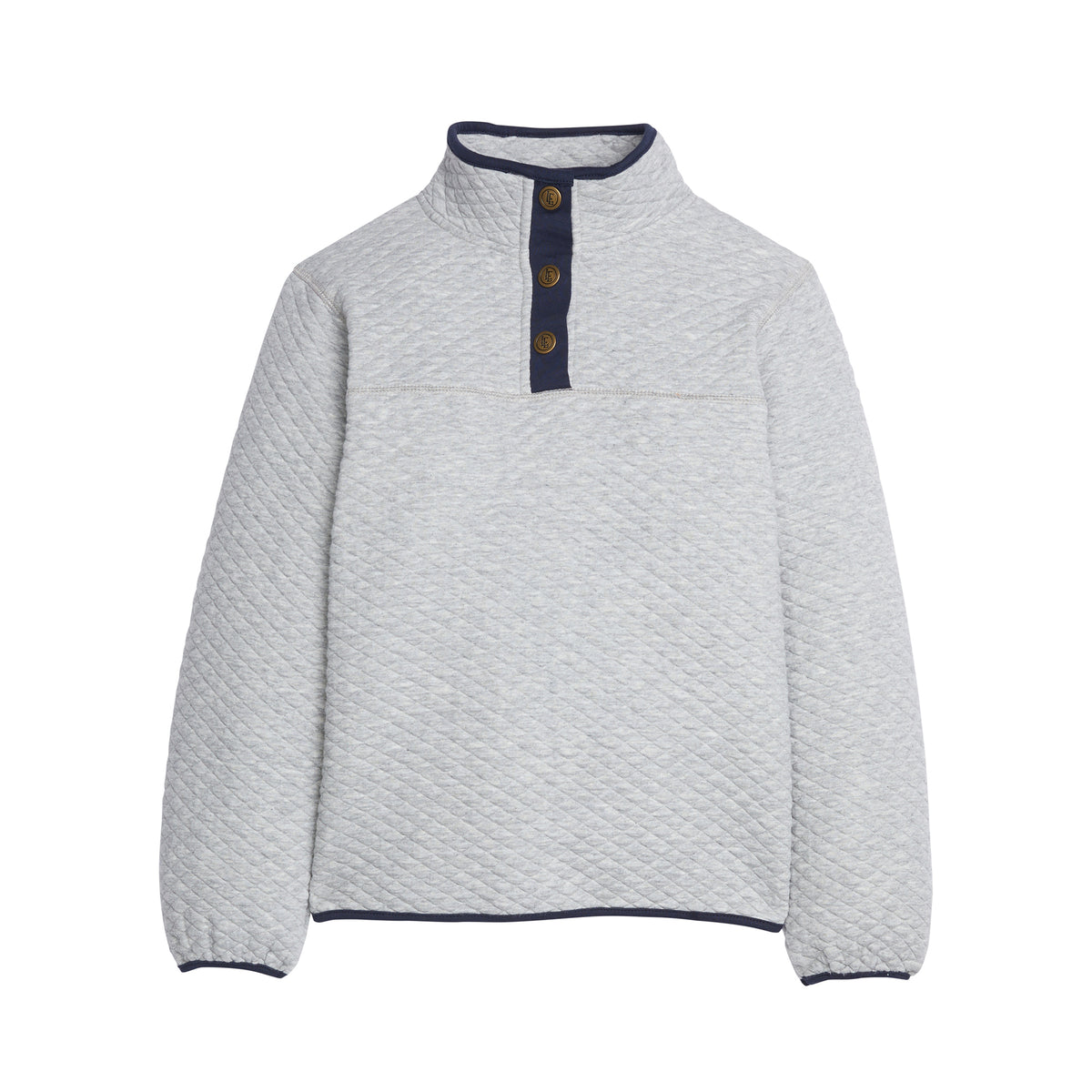 Gray/Navy Classic Quilted Pullover