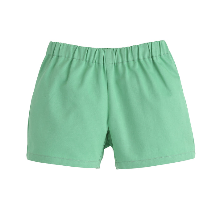 Green Twill Basic Shorts