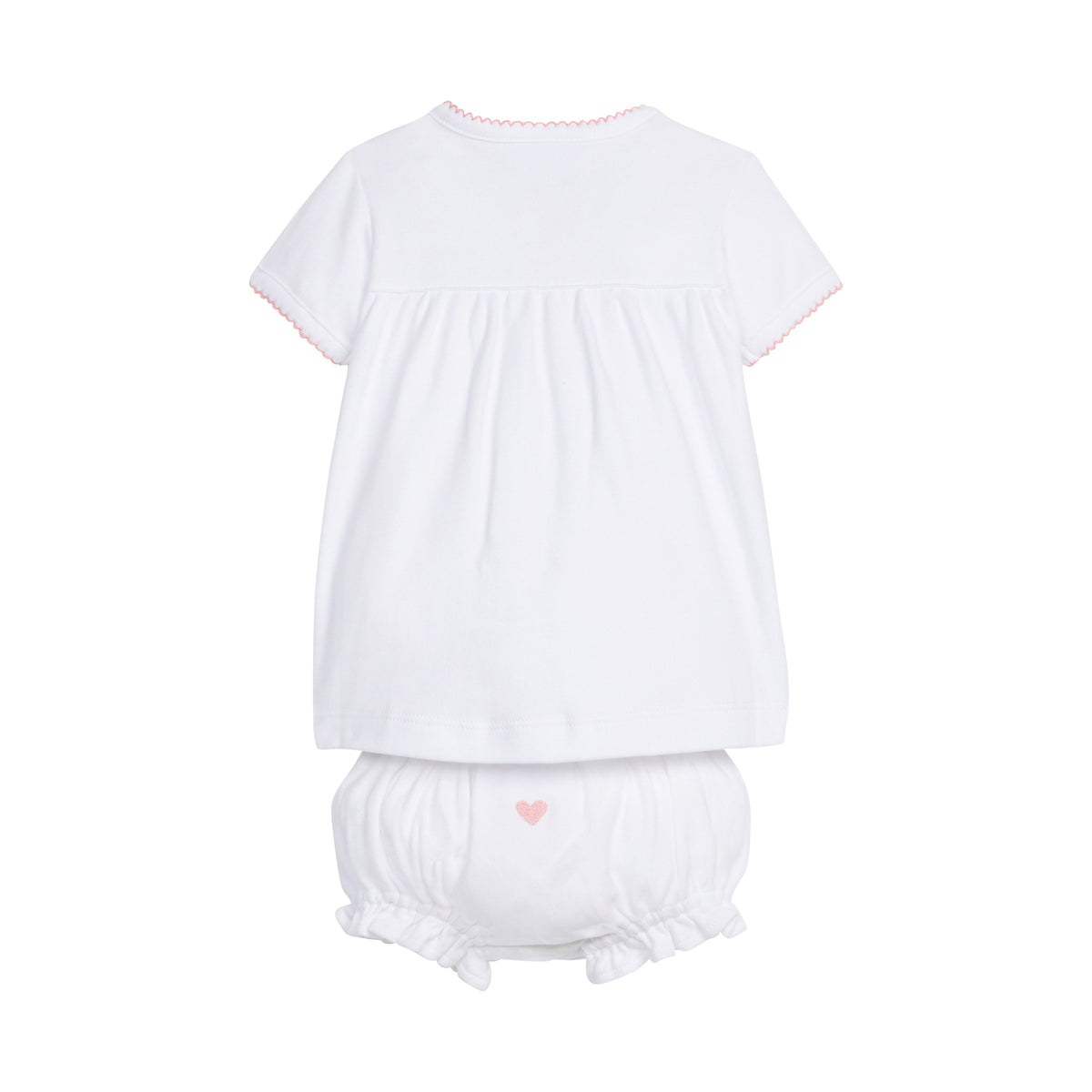 Heart Pinpoint Layette Knit Set