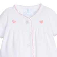Heart Pinpoint Layette Knit Set