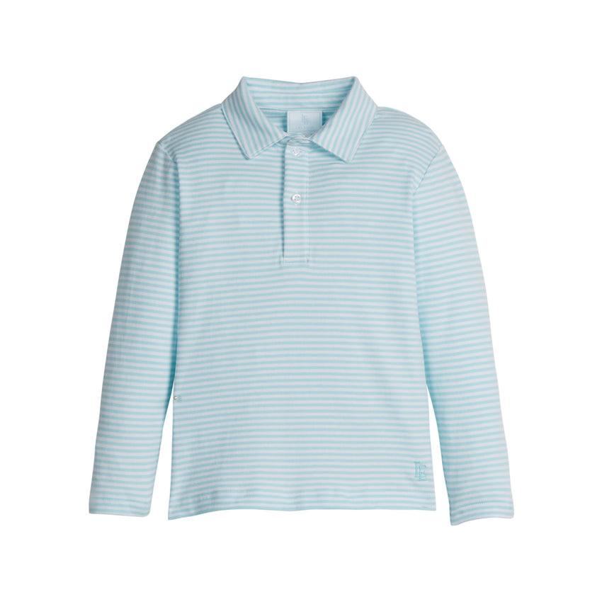 Sky Stripe Long Sleeve Polo