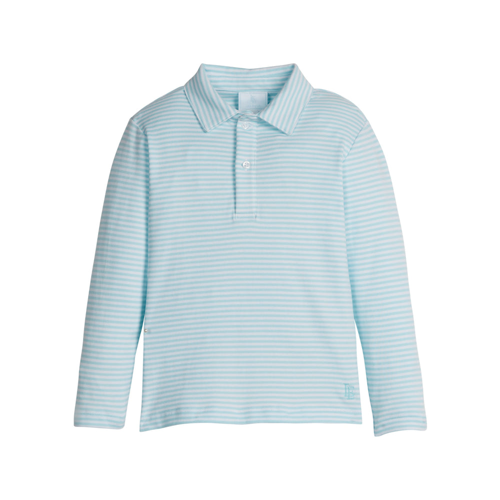 Sky Stripe Long Sleeve Polo