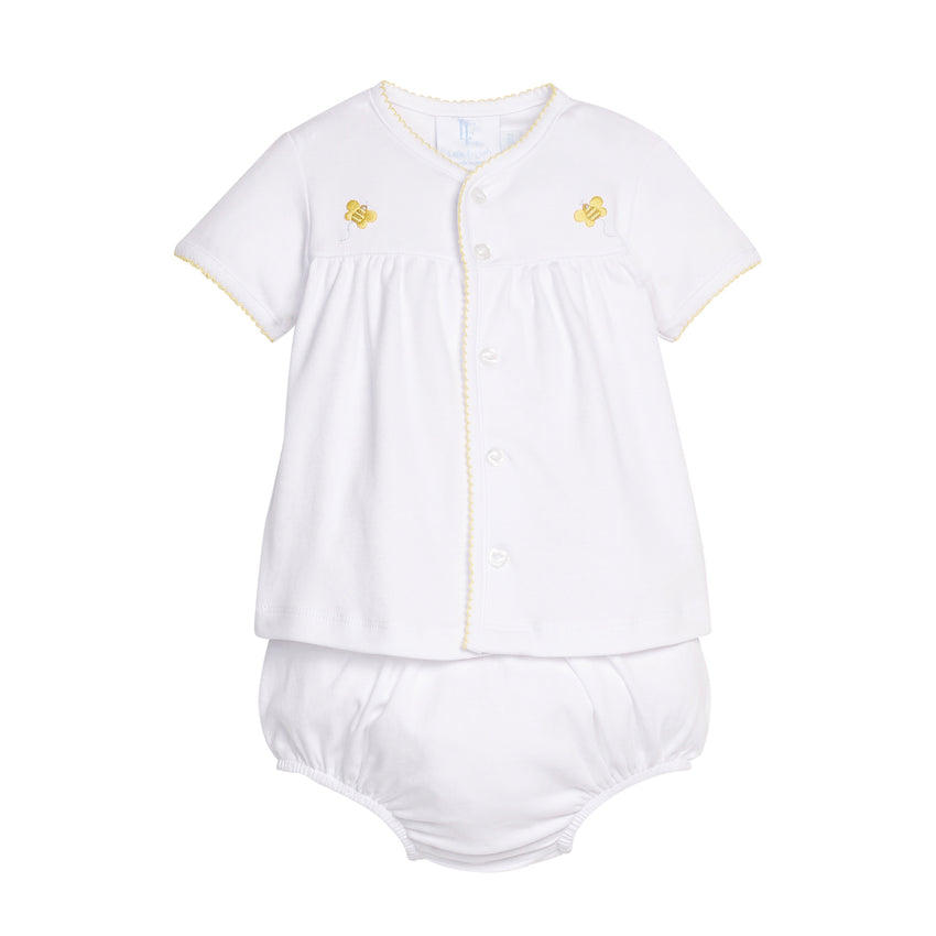 Bumblebee Pinpoint Layette Knit Set