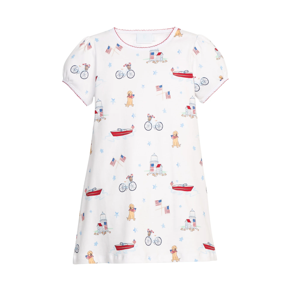 Printed T-Shirt Dress in Coastal Summer