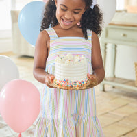 Georgia Dress in Rainbow Seersucker Stripe