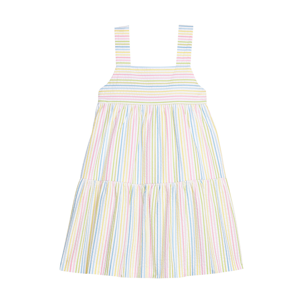 Georgia Dress in Rainbow Seersucker Stripe